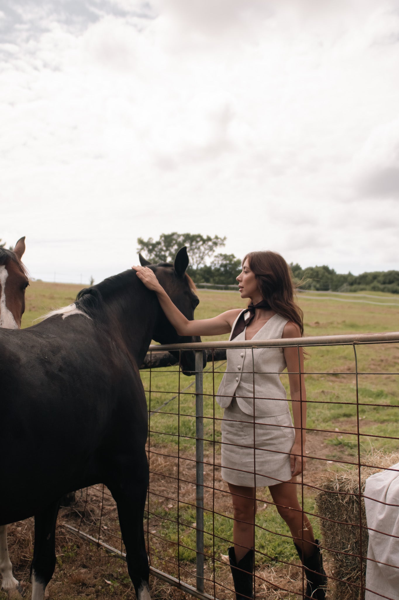 POŚI country-inspired capsule vest styled with horse – modern rural fashion brand Australia